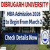 Dibrugarh University MBA Admission 2026 to Begin From March 2; Check Details Now